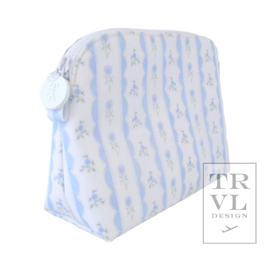 TRVL Goodie Cosmetic Bag - Ribbon Floral Blue