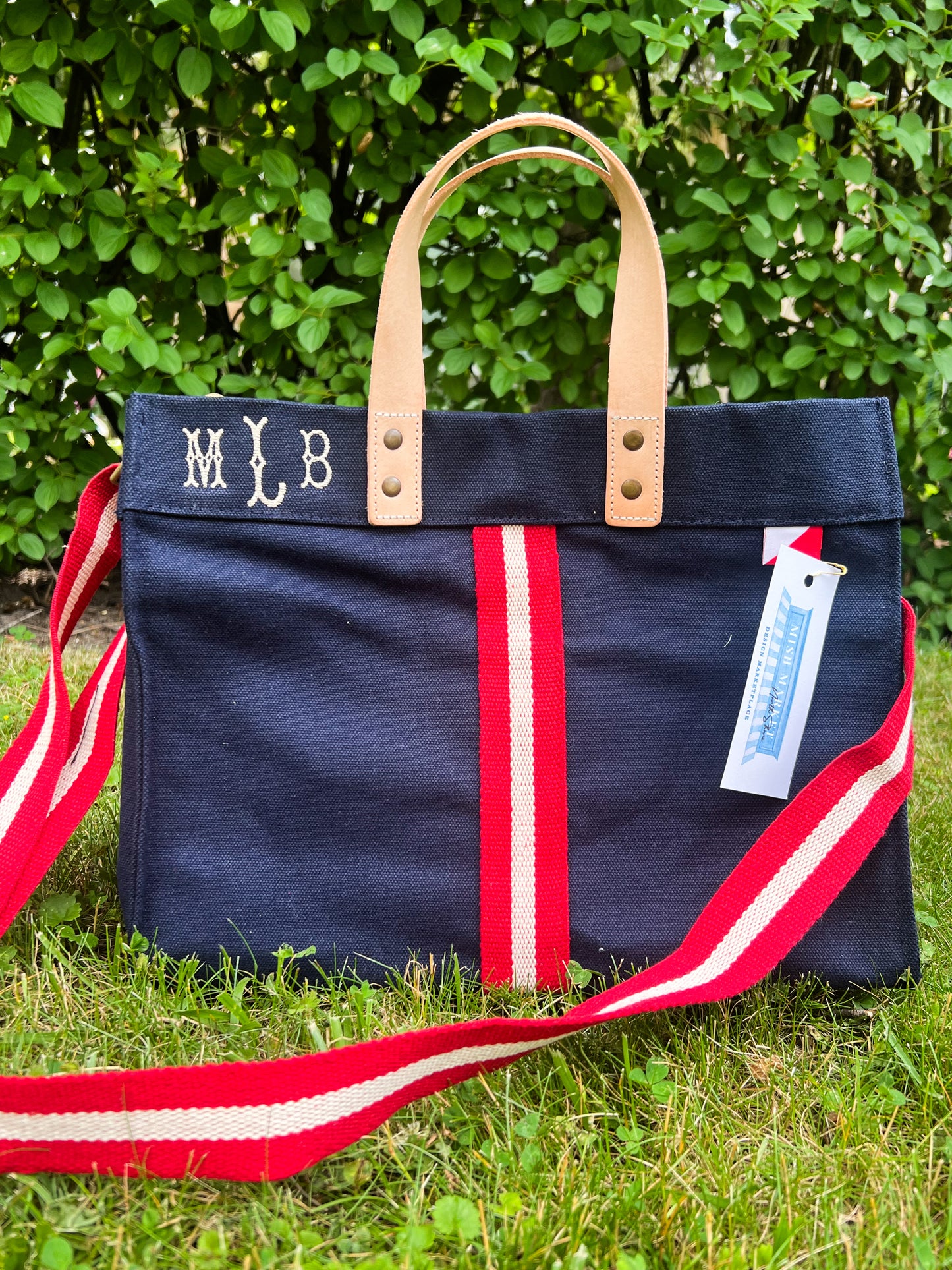 Mini Canvas Striped Box Tote