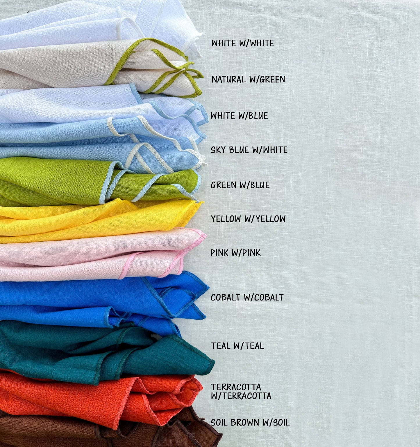 Cotton Napkin Set w/Contrast Edges