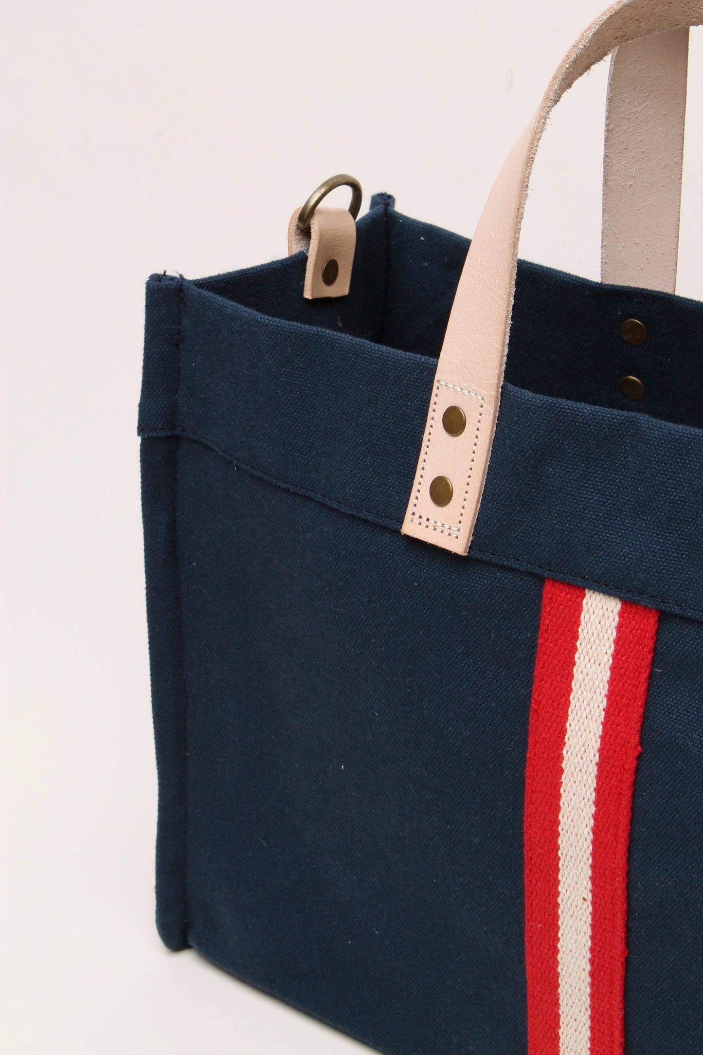 Mini Canvas Striped Box Tote