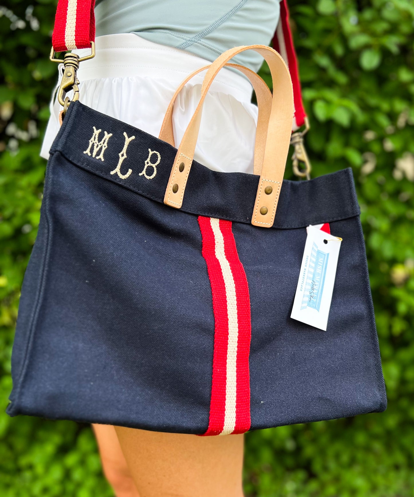 Mini Canvas Striped Box Tote