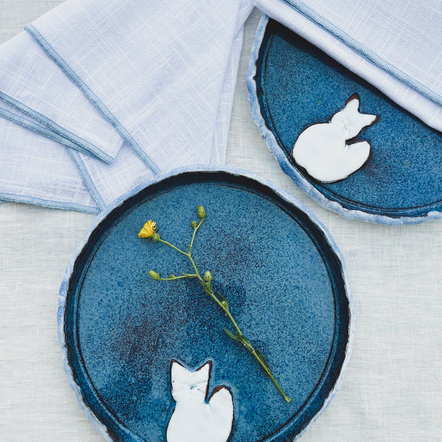 Cotton Napkin Set w/Contrast Edges