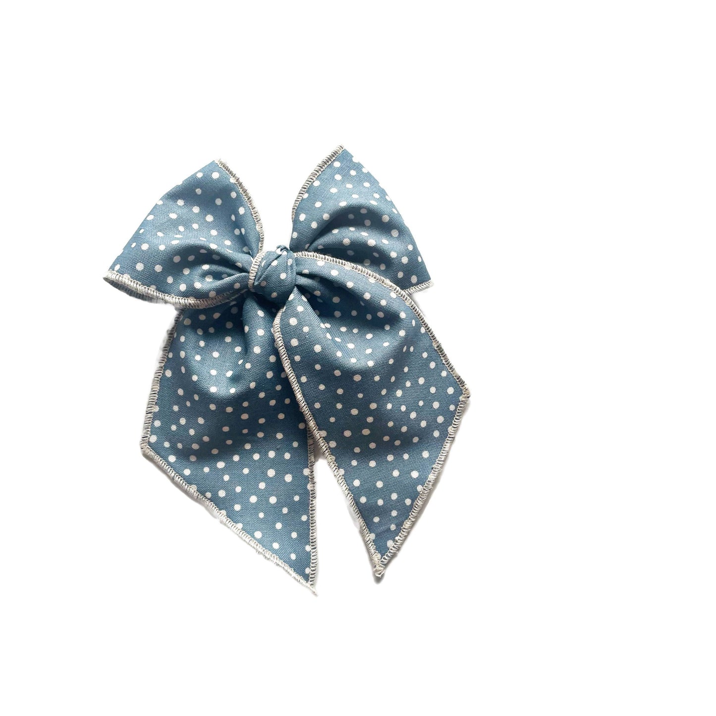 Slate Blue Dotted Bow