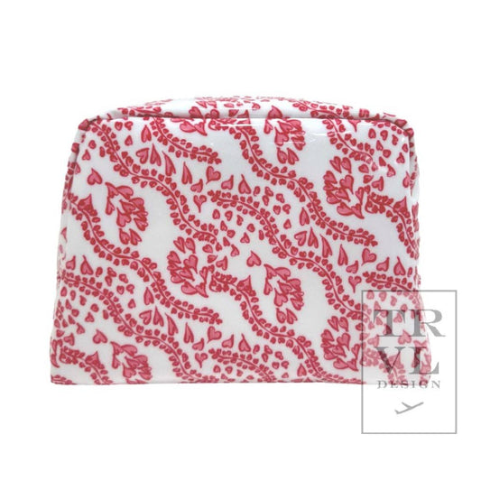 TRVL Luxe Gloss Makeup Bag Large - All Heart Red