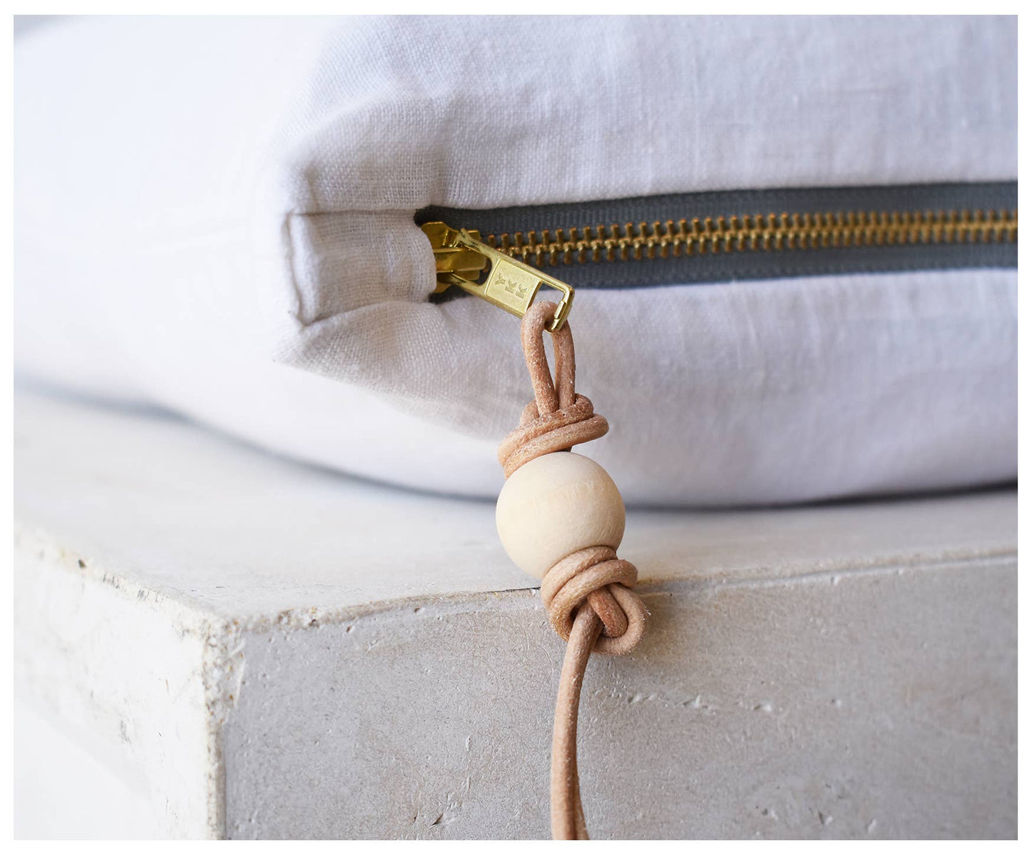 Off-White Washed Linen Pillow