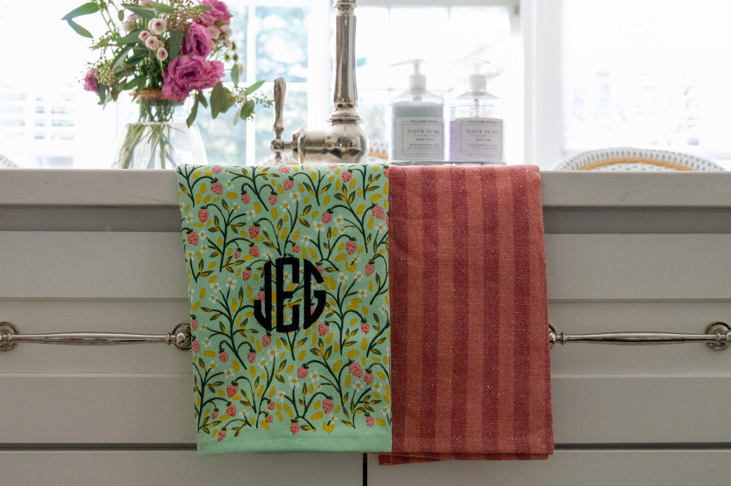 Wild Strawberry Floral Kitchen Towel