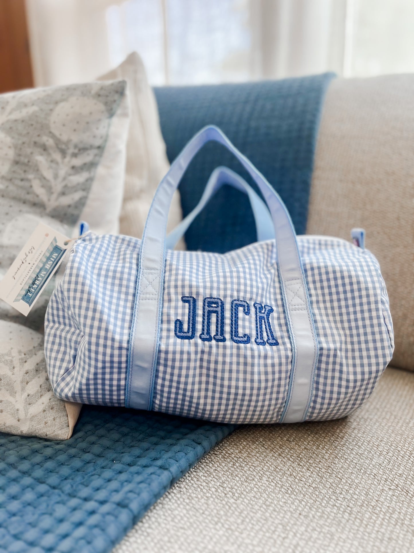 Gingham Mini Duffel, 2 Colors