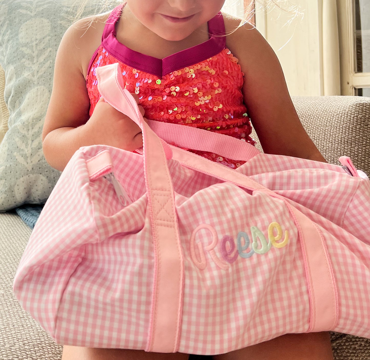 Gingham Mini Duffel, 2 Colors