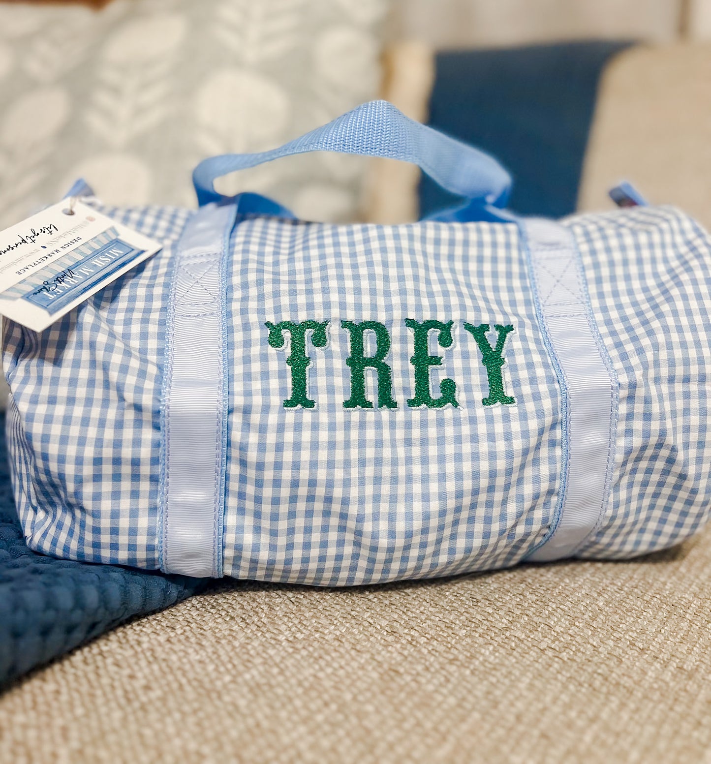 Gingham Mini Duffel, 2 Colors