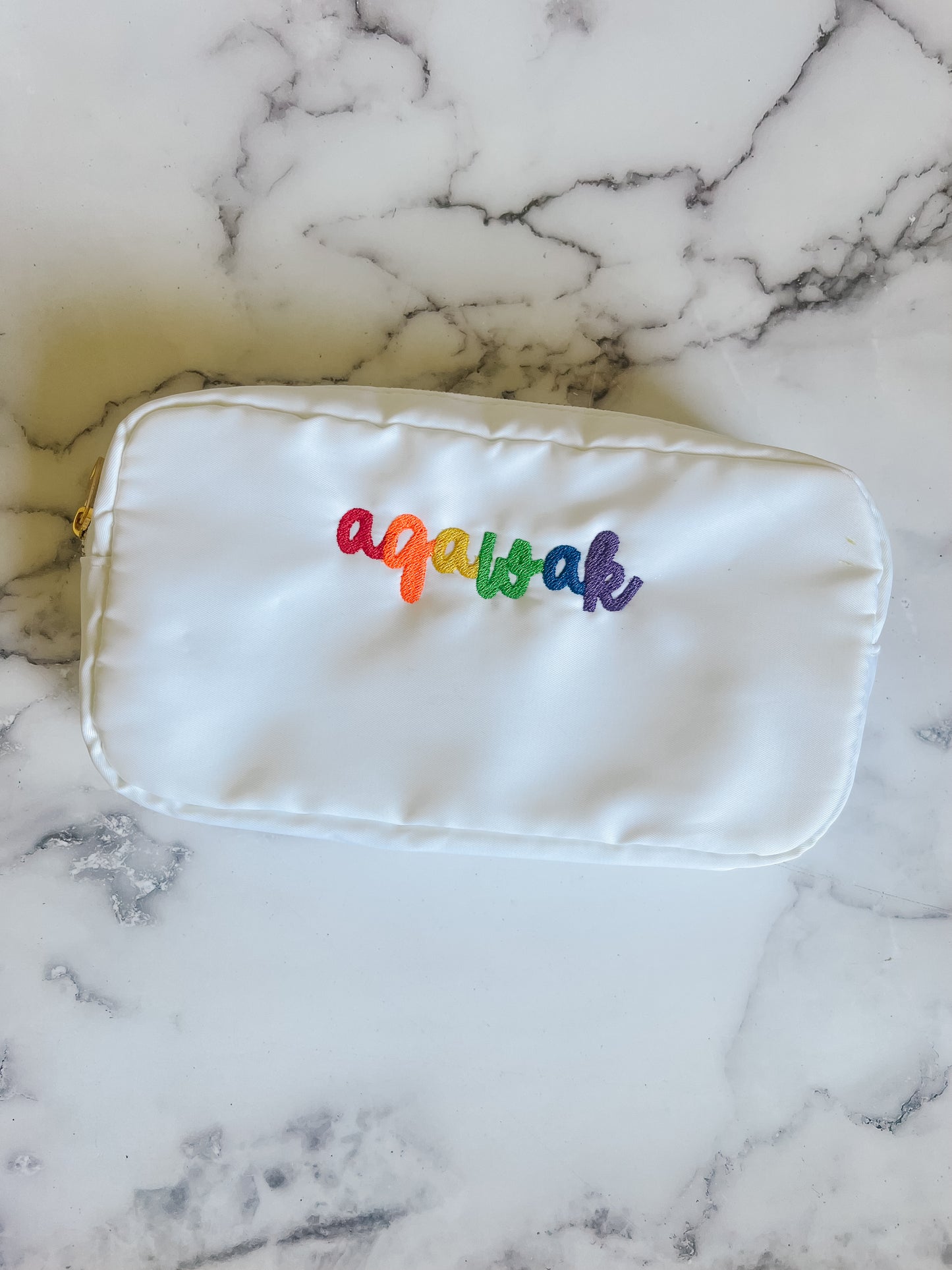 Nylon Cosmetic Pouch, Pink or White