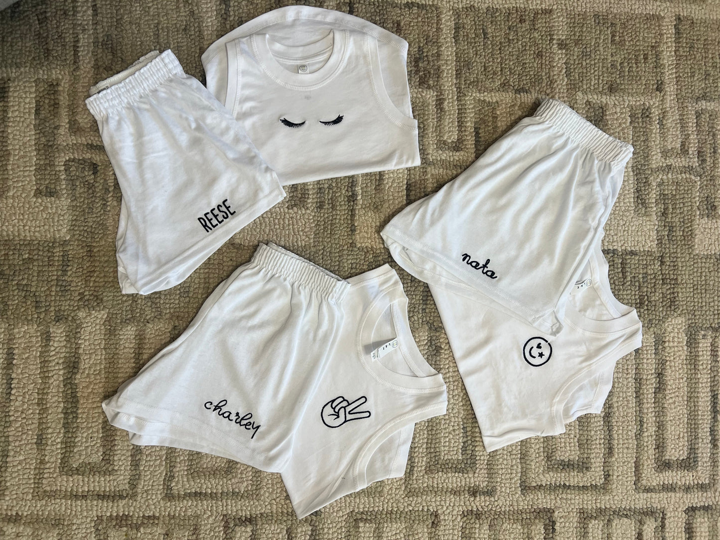 Kids White Tie-Dye Lounge Sets