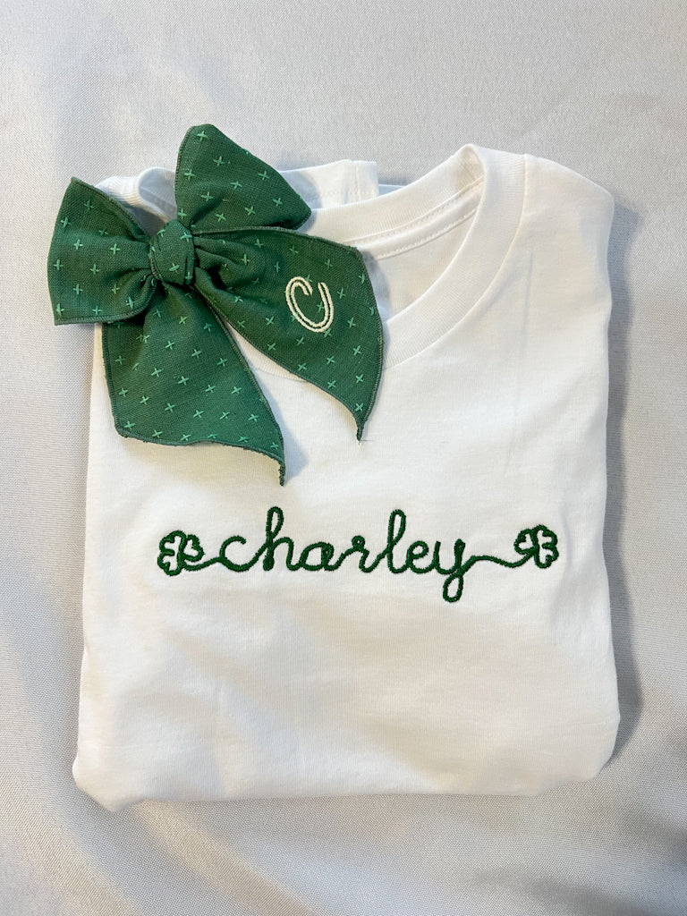 Evergreen Cross Stitched Bow