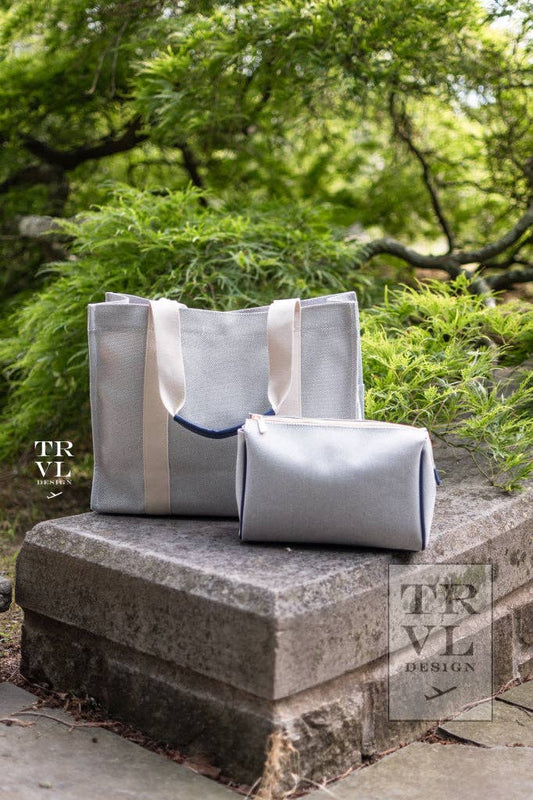 Luxe Linen Runaround Tote - Admiral Blue/Navy