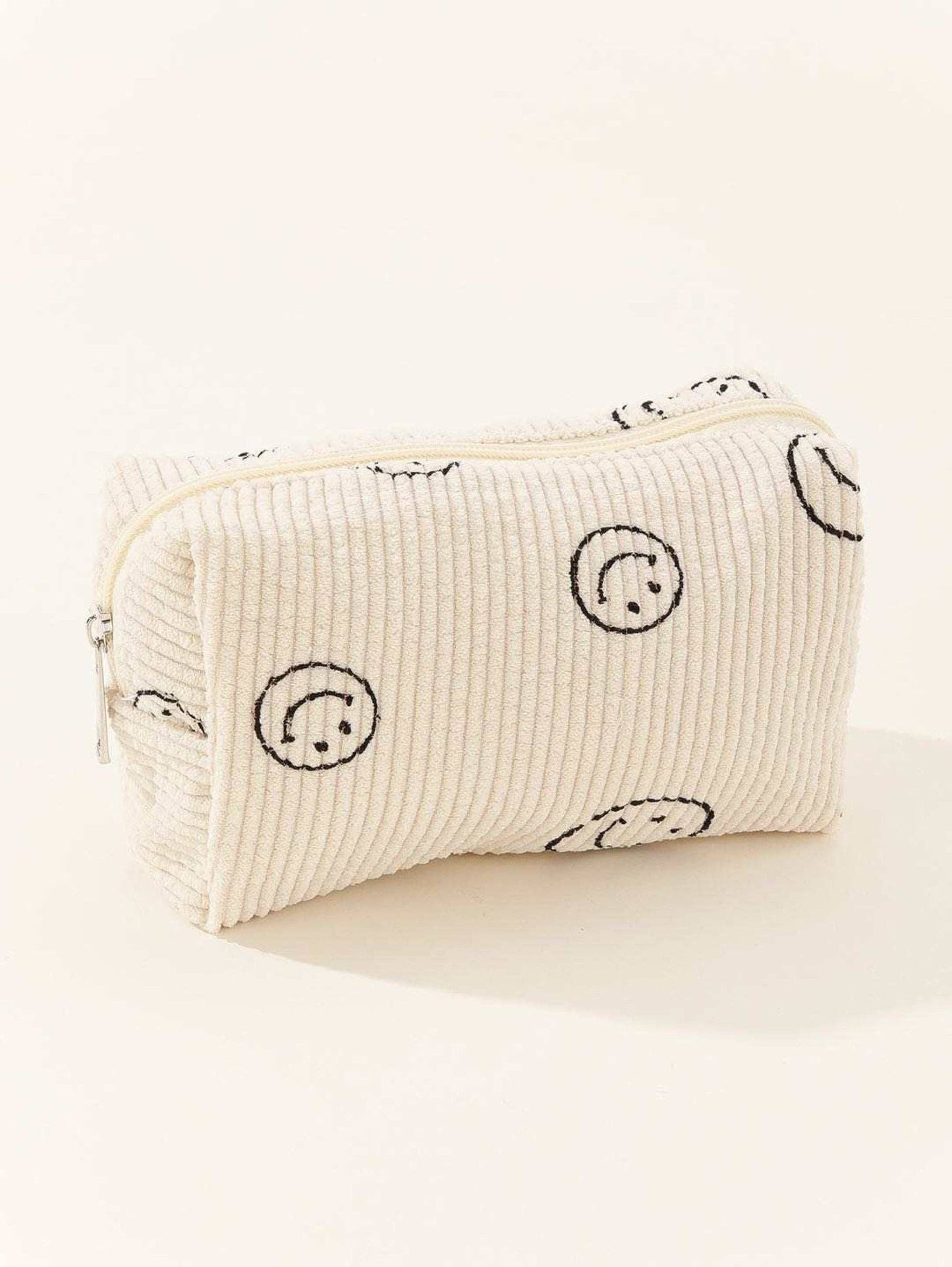 Small Corduroy Smile Cosmetic Bag
