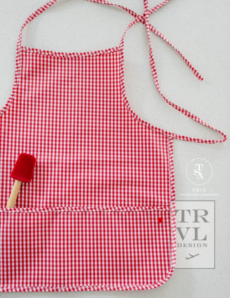Kids Apron - Gingham Red