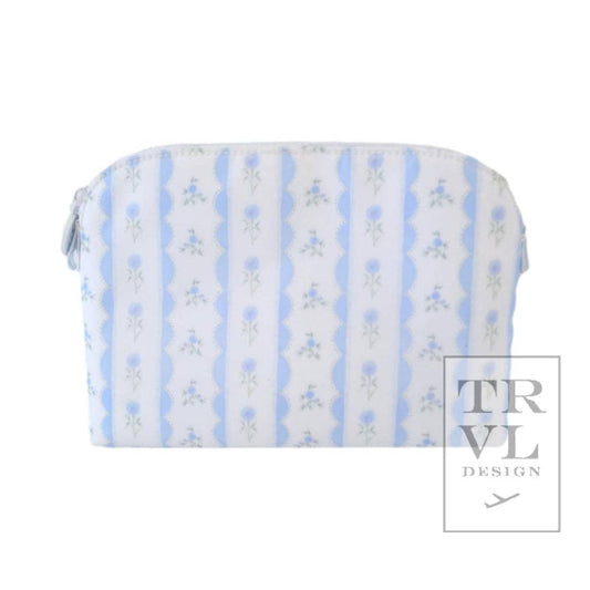 TRVL Goodie Cosmetic Bag - Ribbon Floral Blue