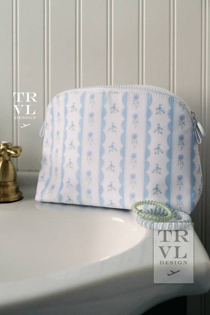 TRVL Goodie Cosmetic Bag - Ribbon Floral Blue