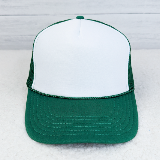 Kelly Green & White Foam Trucker Hat