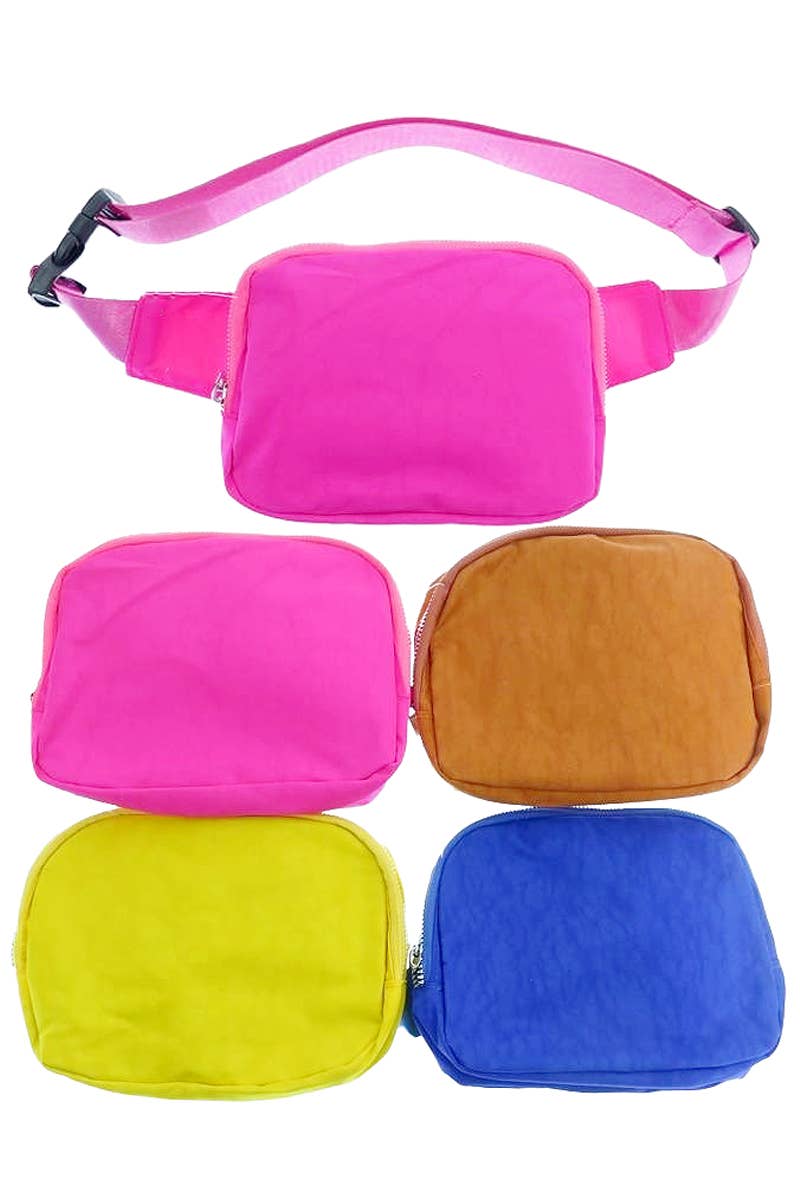 Round Vibrant Solid Color Waist Belt Fanny Pack