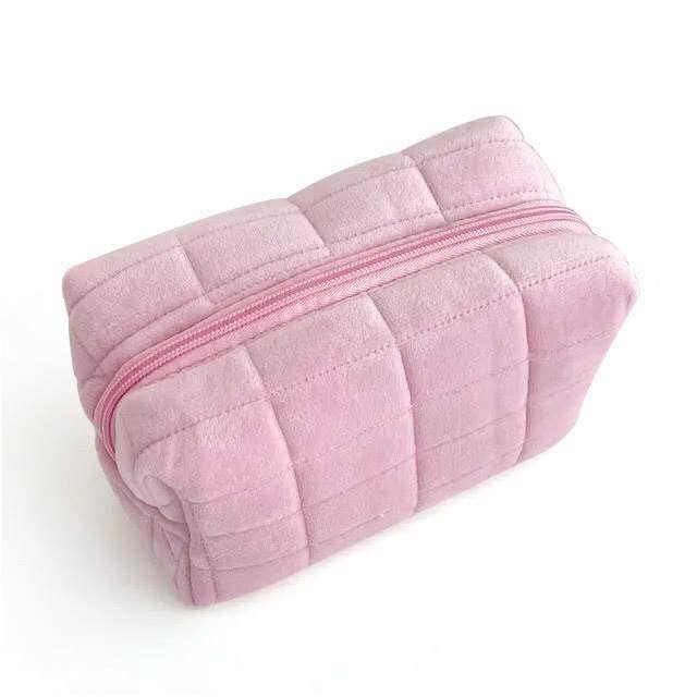Pink Velvet Cosmetic Bag