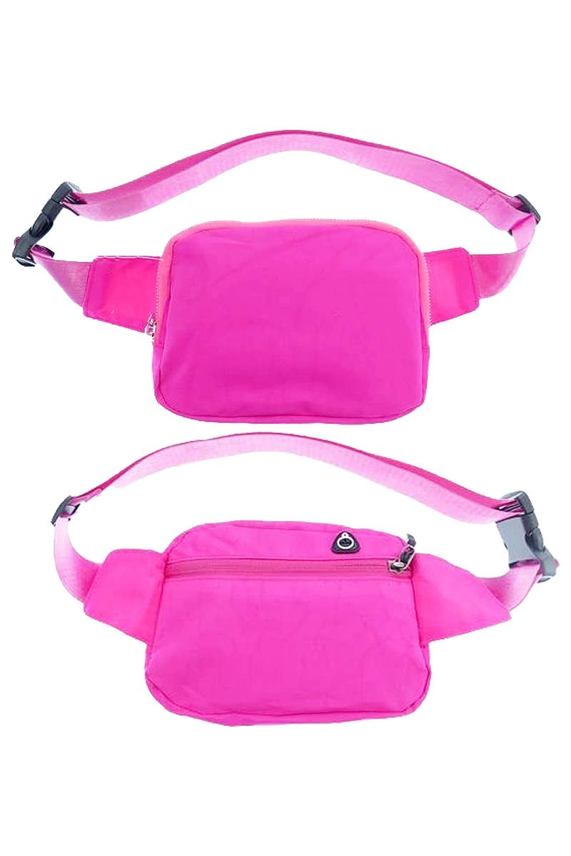 Round Vibrant Solid Color Waist Belt Fanny Pack