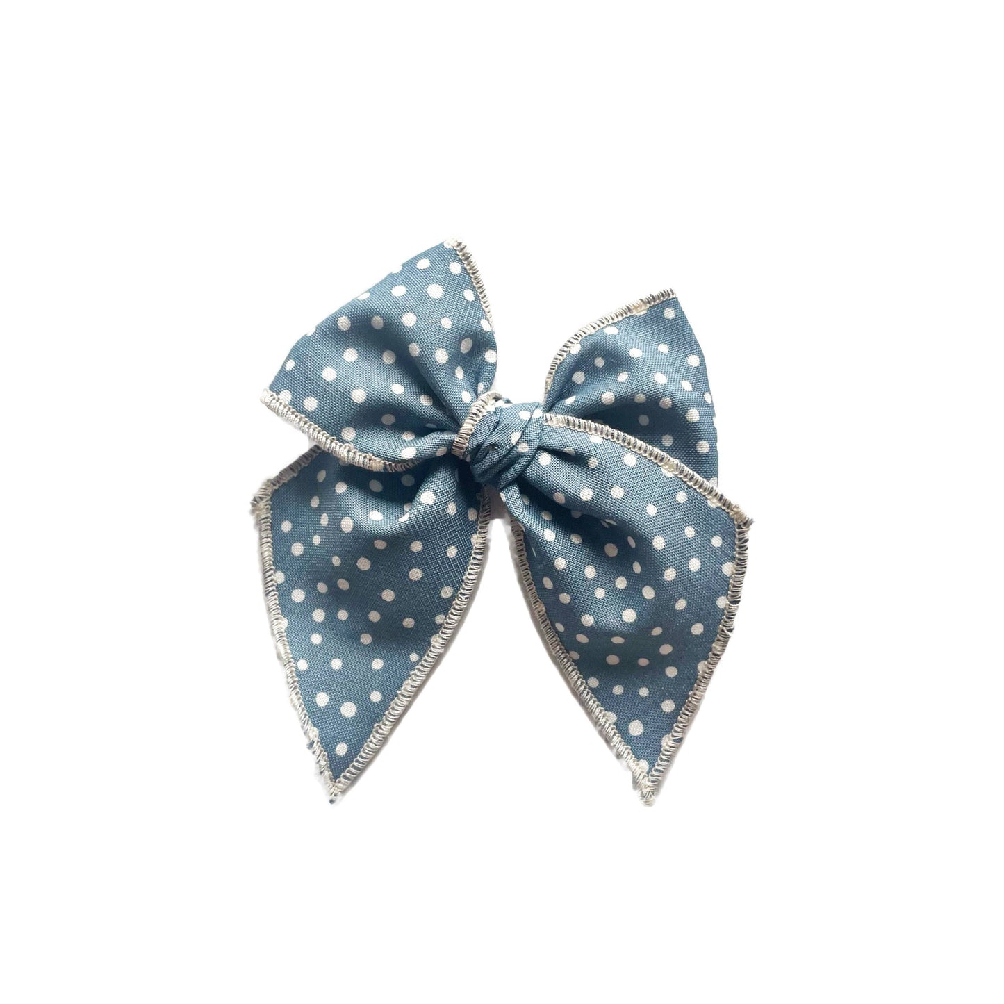 Slate Blue Dotted Bow
