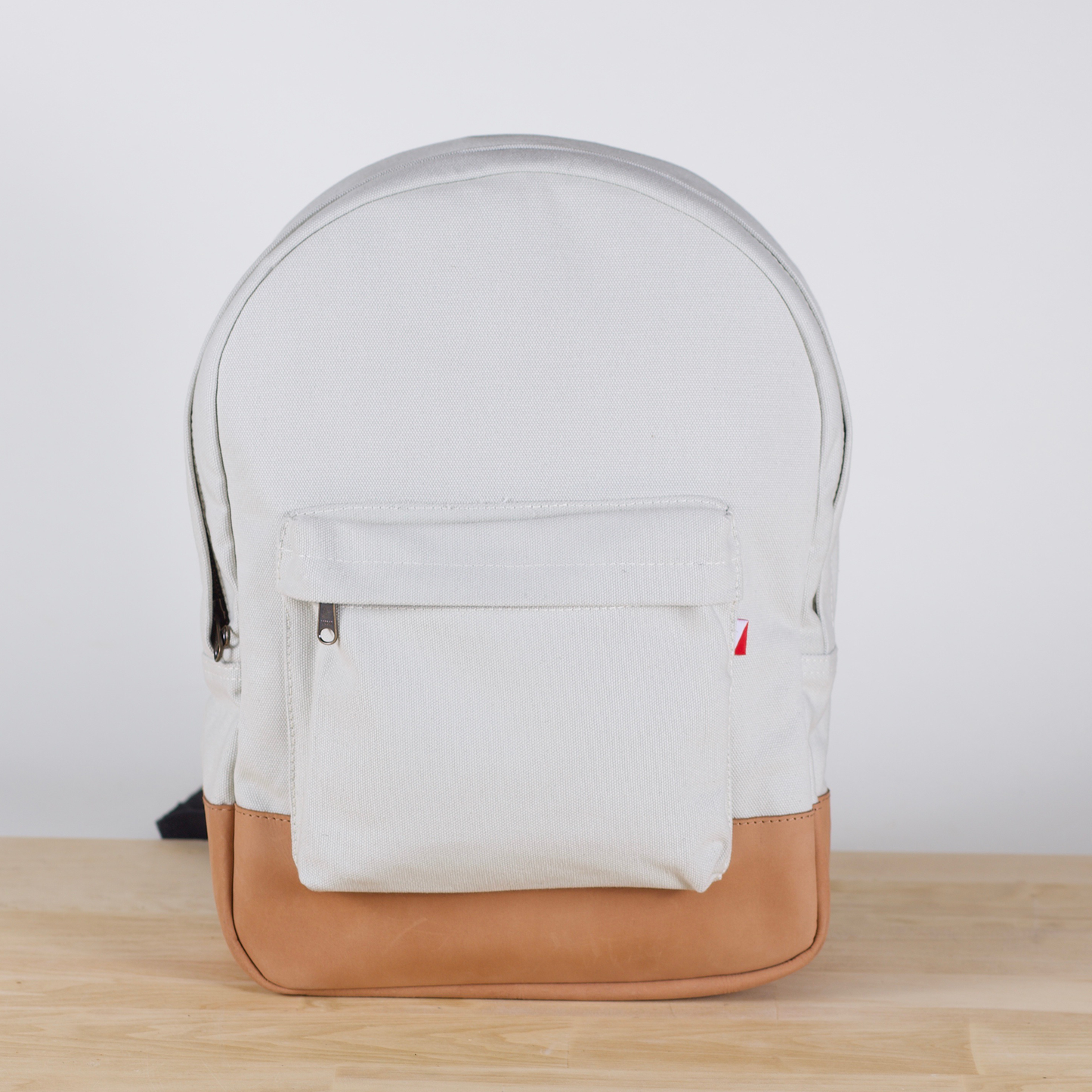 Canvas Backpack with Leather Trim