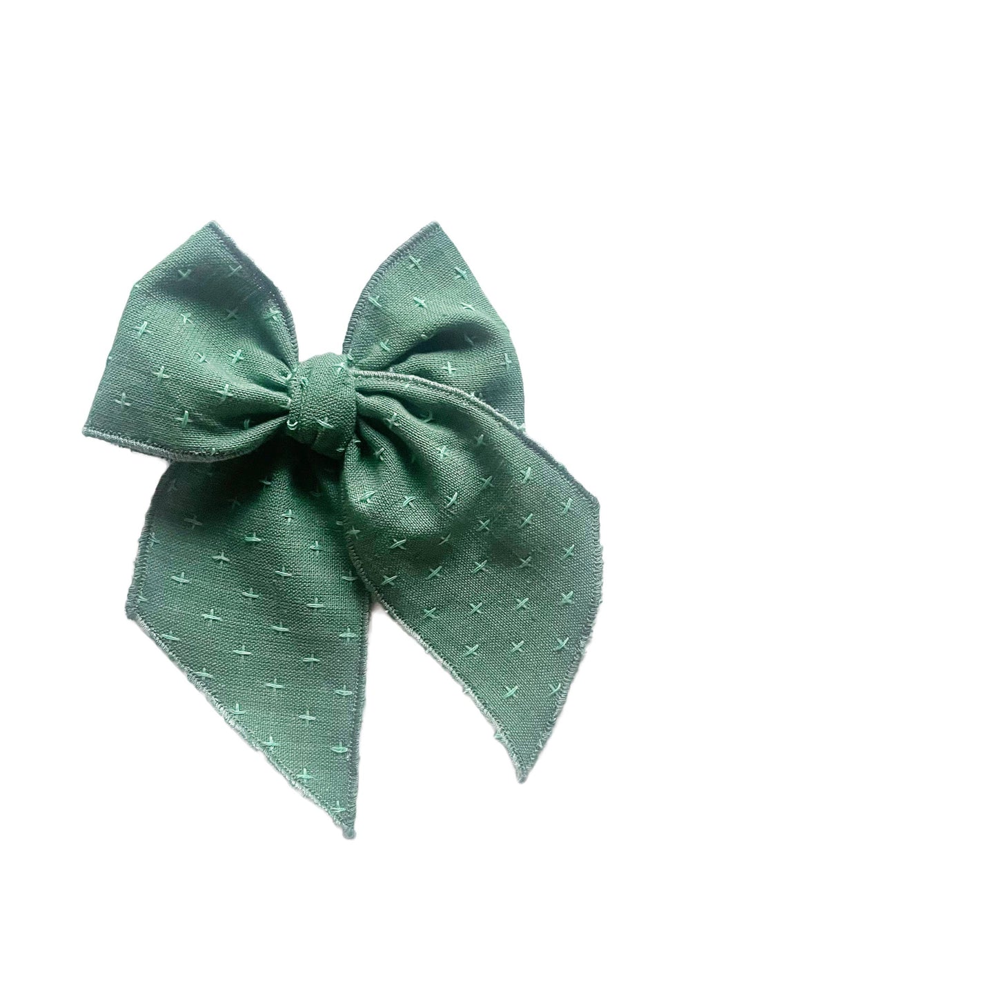 Evergreen Cross Stitched Bow