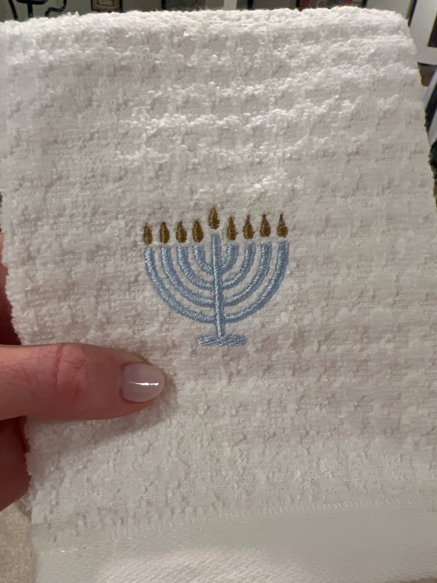 Finger Tip Towel- Menorah