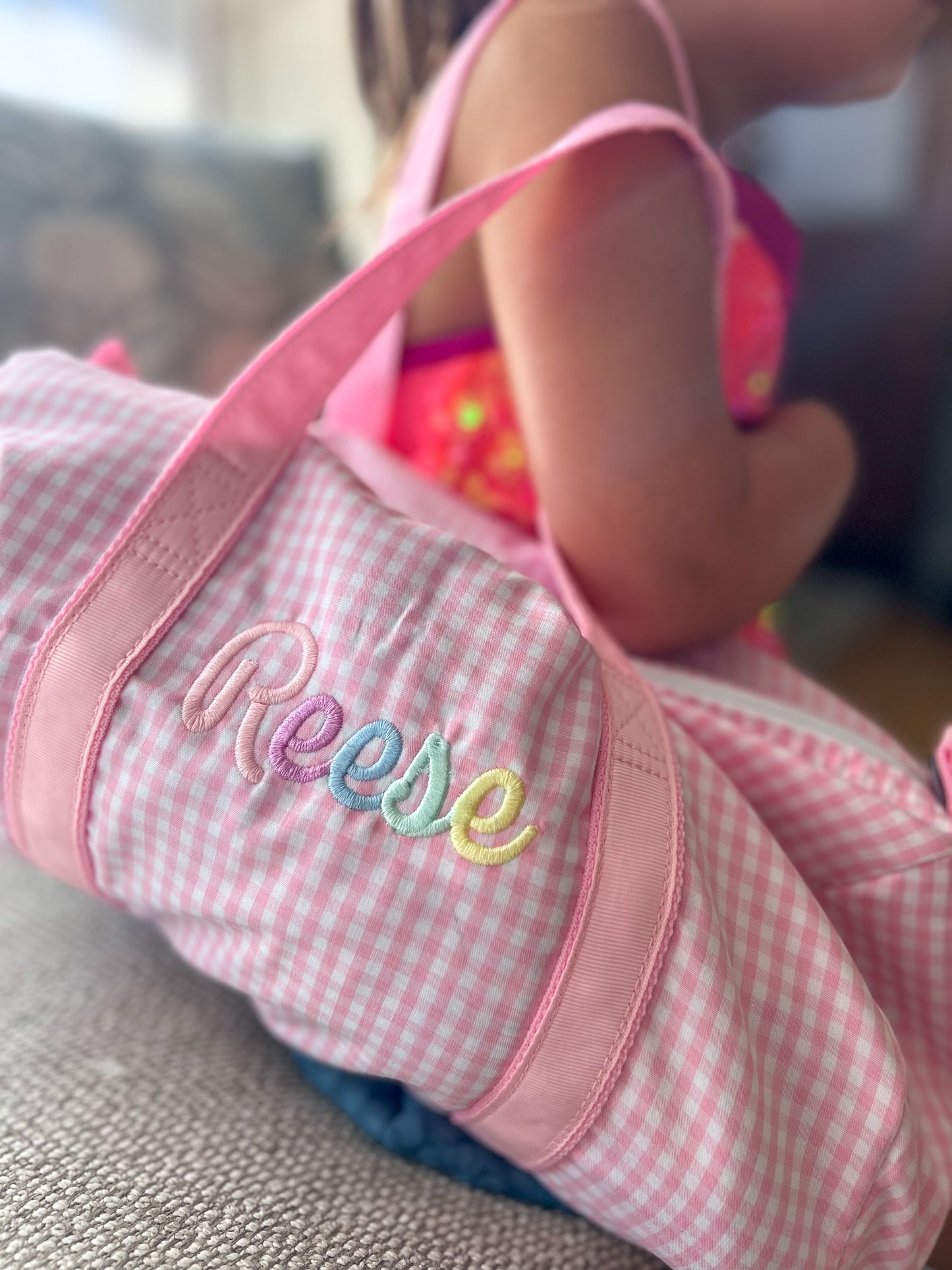 Gingham Mini Duffel, 2 Colors