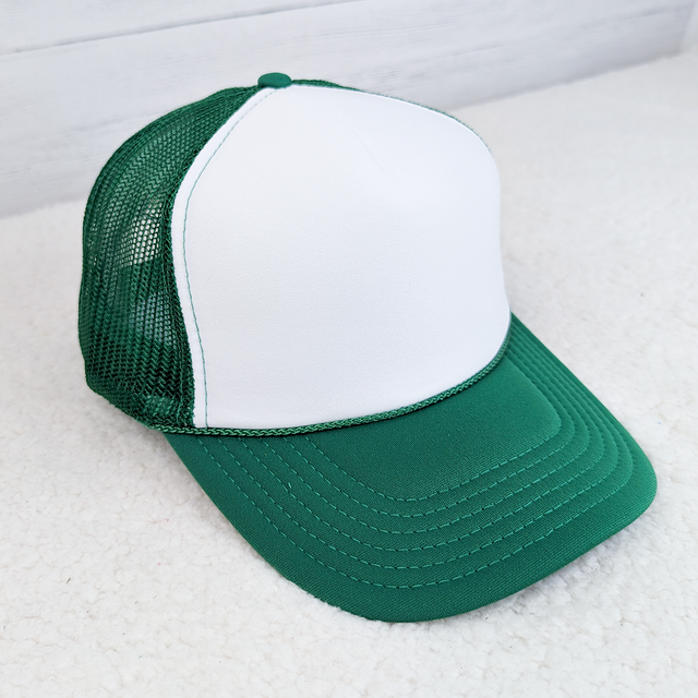 Kelly Green & White Foam Trucker Hat